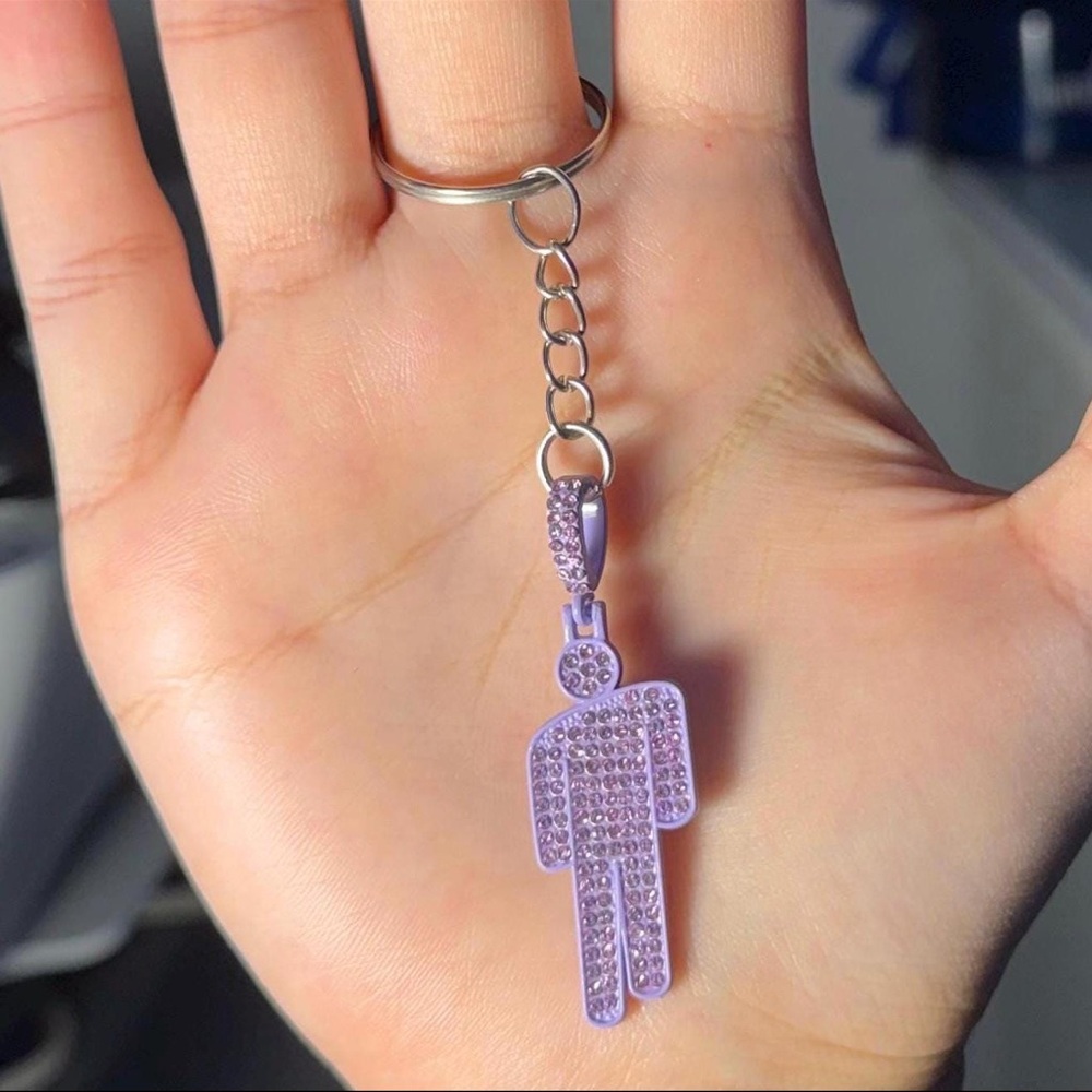 Billie Eilish Purple Blohsh Keychain